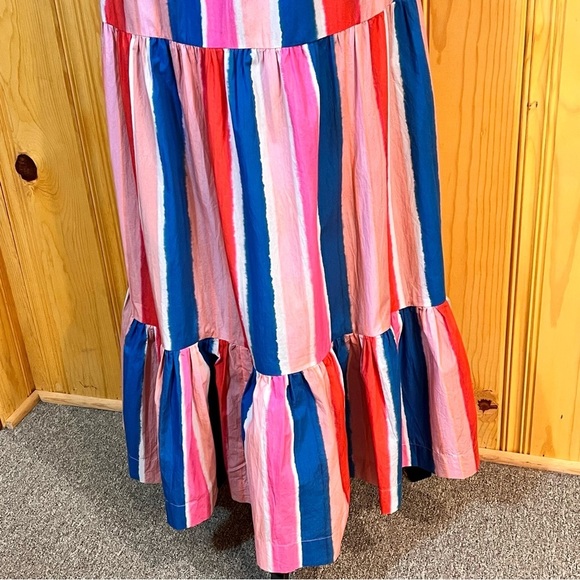 Oliphant Colorful Striped Button Front Maxi Skirt Sz-M - Picture 7 of 10